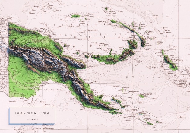 Papua New Guinea Topographic Map